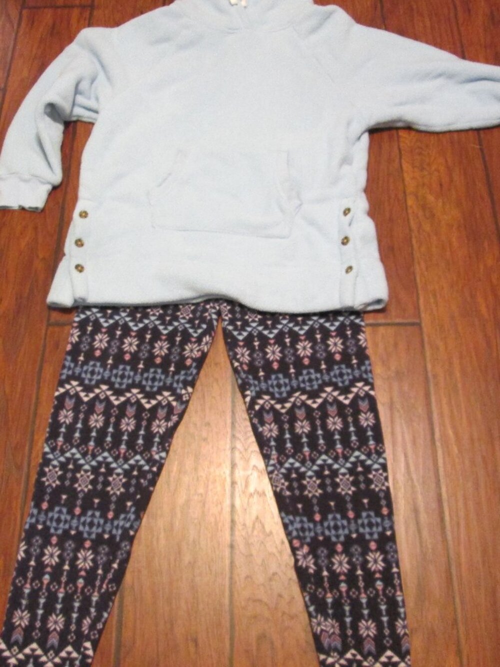 Cuddl Duds Women's 2 Pc. Hooded Pajama Set Warm & Cuddly Blue - Large